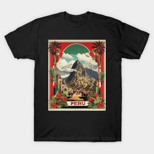 Peru Machu Picchu Tourism Vintage Poster 2 T-Shirt